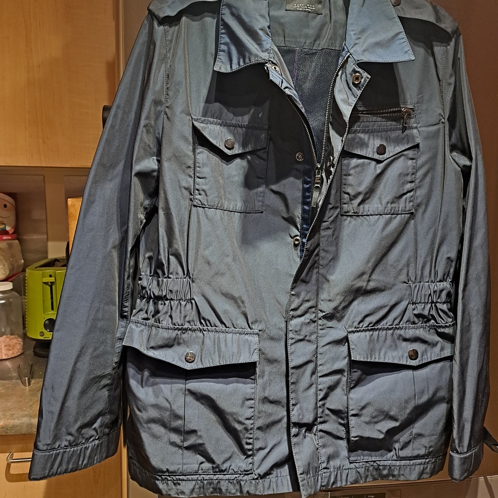 Zara Blue Military Field Jacket